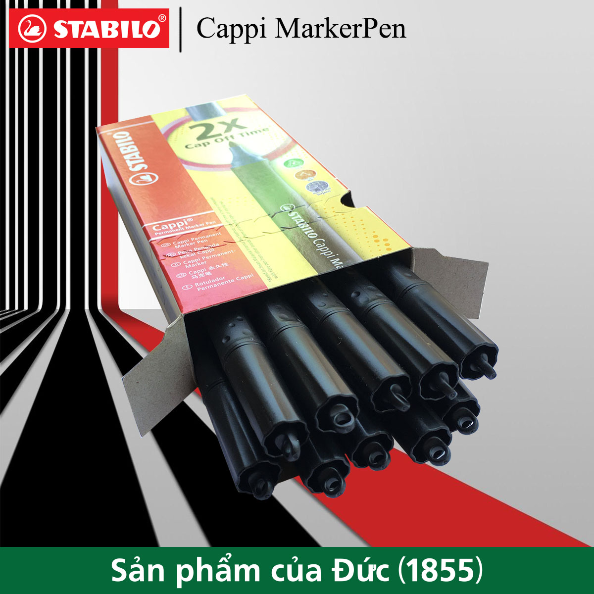 Hộp 10 Bút lông dầu STABILO Cappi MarkerPen 169