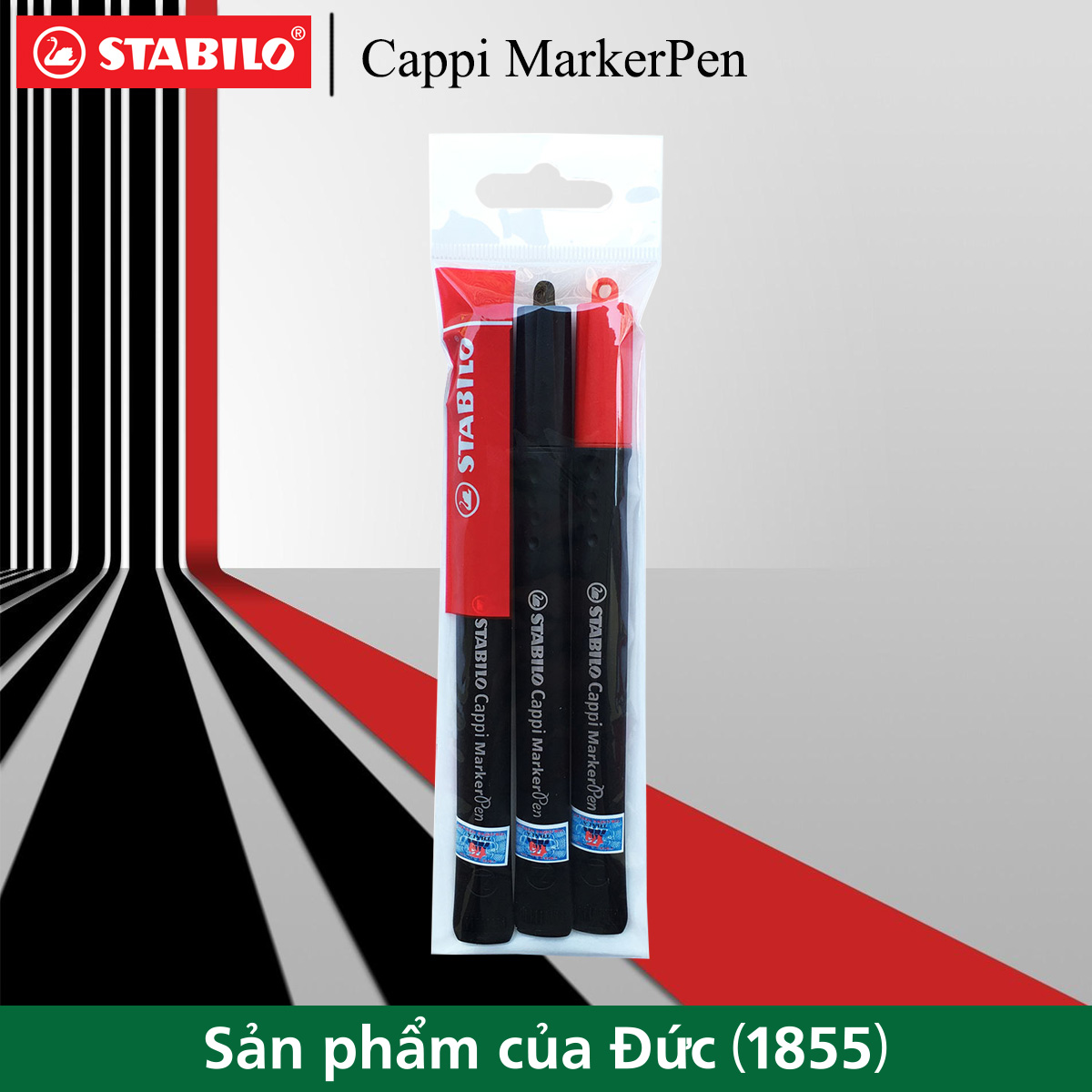 Bộ 3 bút lông dầu STABILO Cappi MarkerPen 169