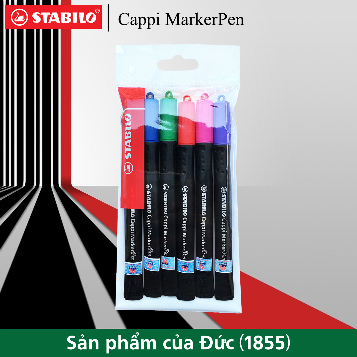 Bộ 6 Bút lông dầu STABILO Cappi MarkerPen (MK169-C6)