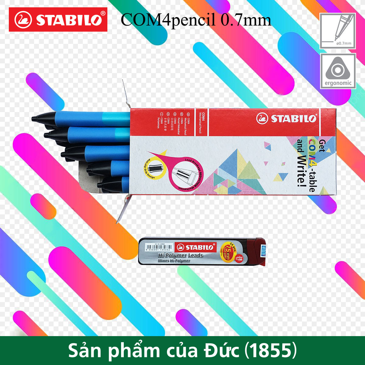 Hộp 10 Bút chì bấm STABILO COM4pencil 6635 nét 0.5mm