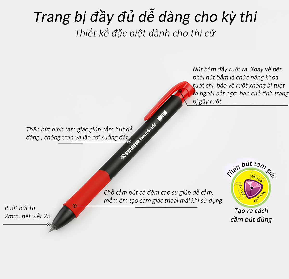 Bút chì bấm STABILO Exam Grade 9883 2.0mm