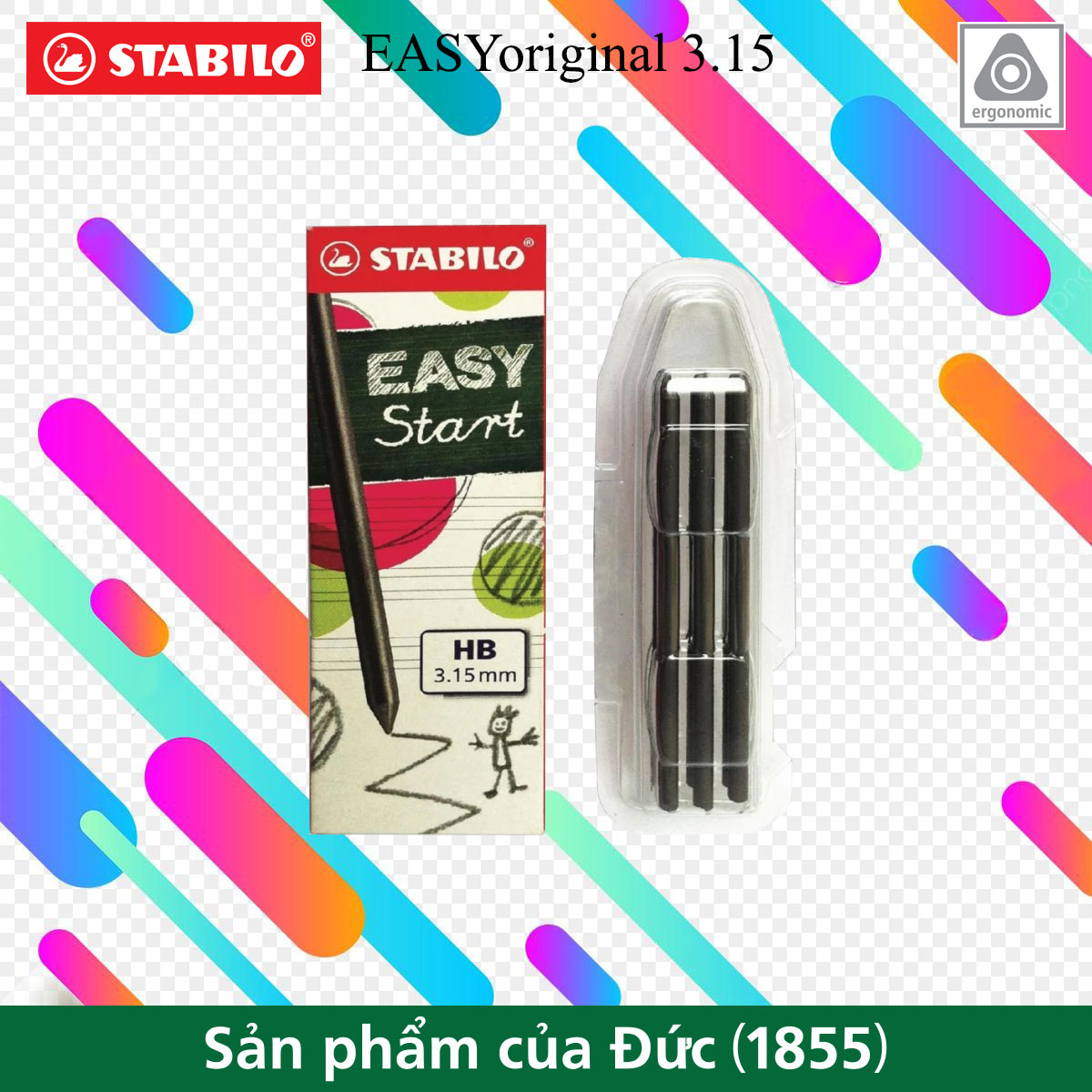 Ruột bút chì STABILO EASYoriginal 3.15, HB 6 ruột/ống (MPER79-6)