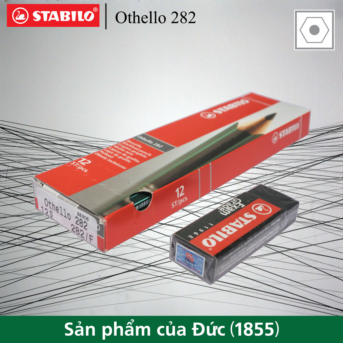 Set Hộp 12 cây bút chì gỗ phác thảo STABILO Othello 282