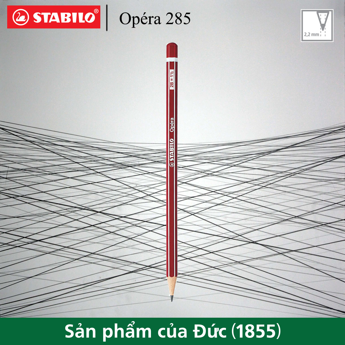 Bút chì gỗ STABILO Opéra 285 nét 2B (PC285-2B).