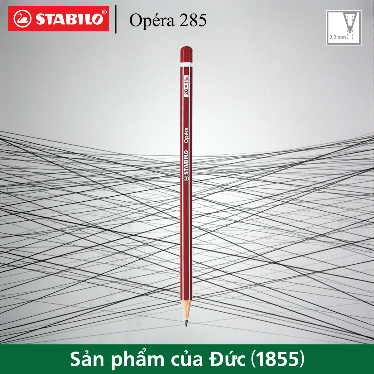 Bút chì gỗ STABILO Opéra 285 nét 2B (PC285-2B).