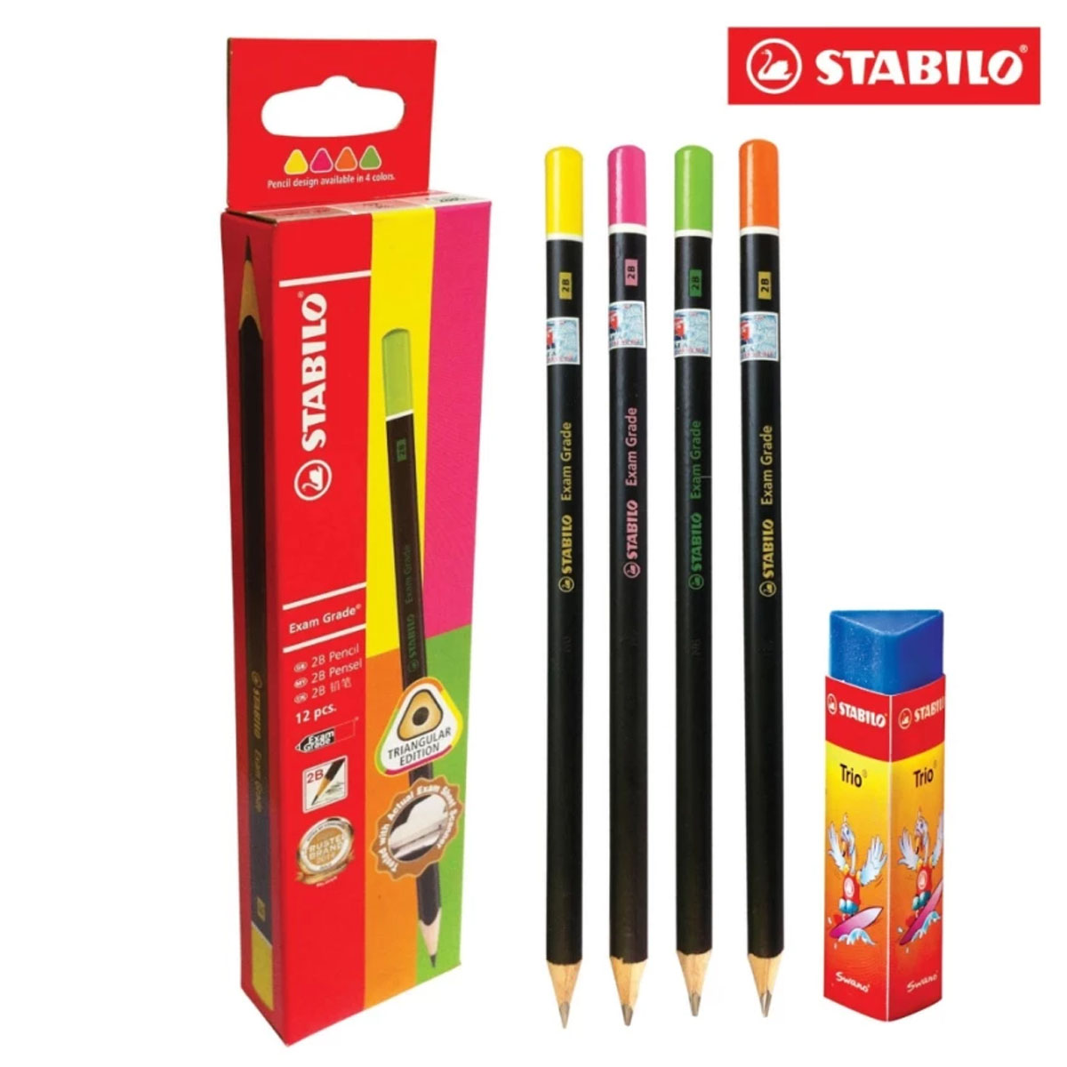 Bộ 12 cây bút chì gỗ STABILO Exam Grade PC288T