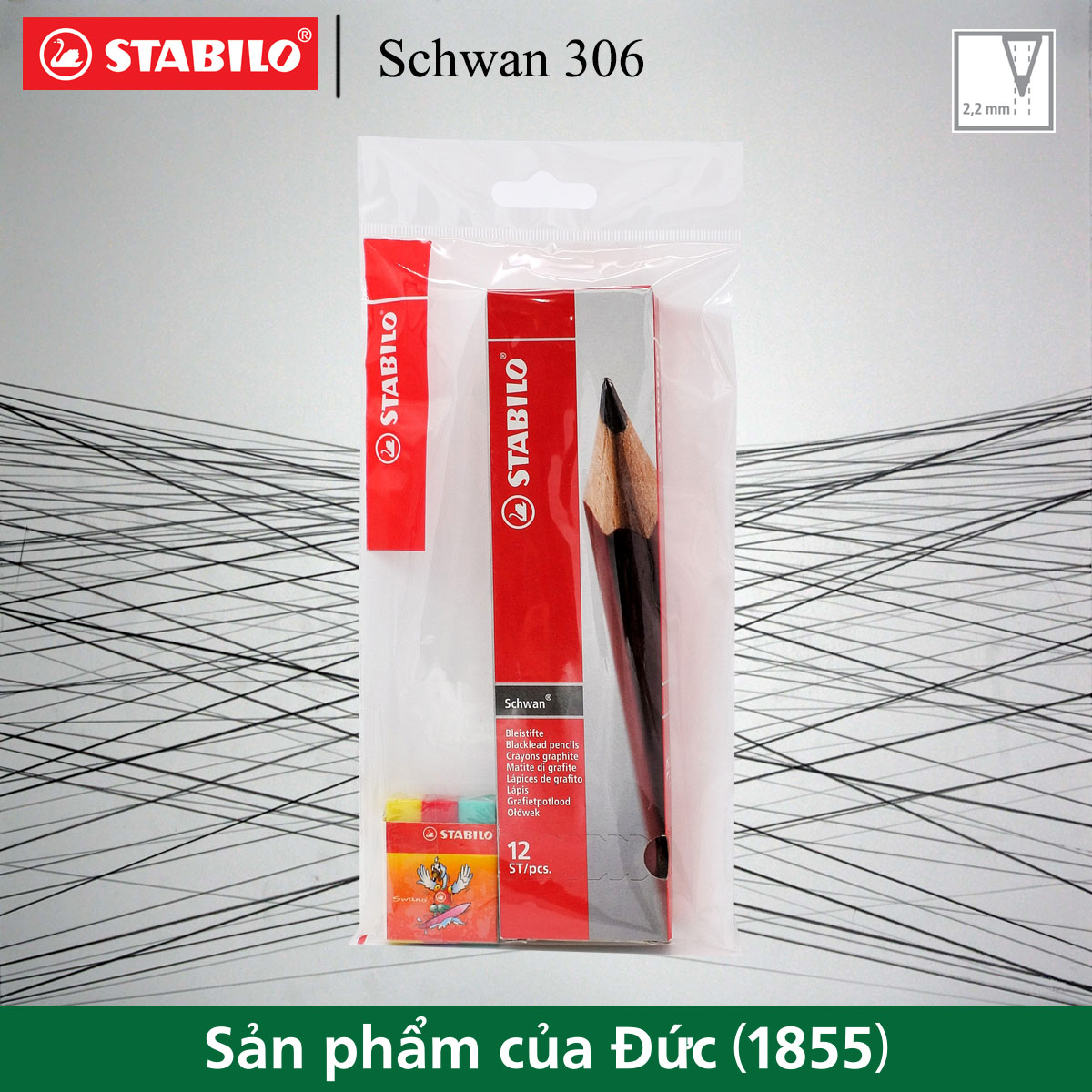 Hộp bút chì gỗ STABILO Schwan/Swano