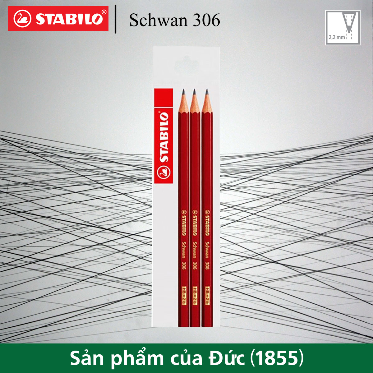 Combo 3 Bút chì gỗ STABILO Schwan PC306