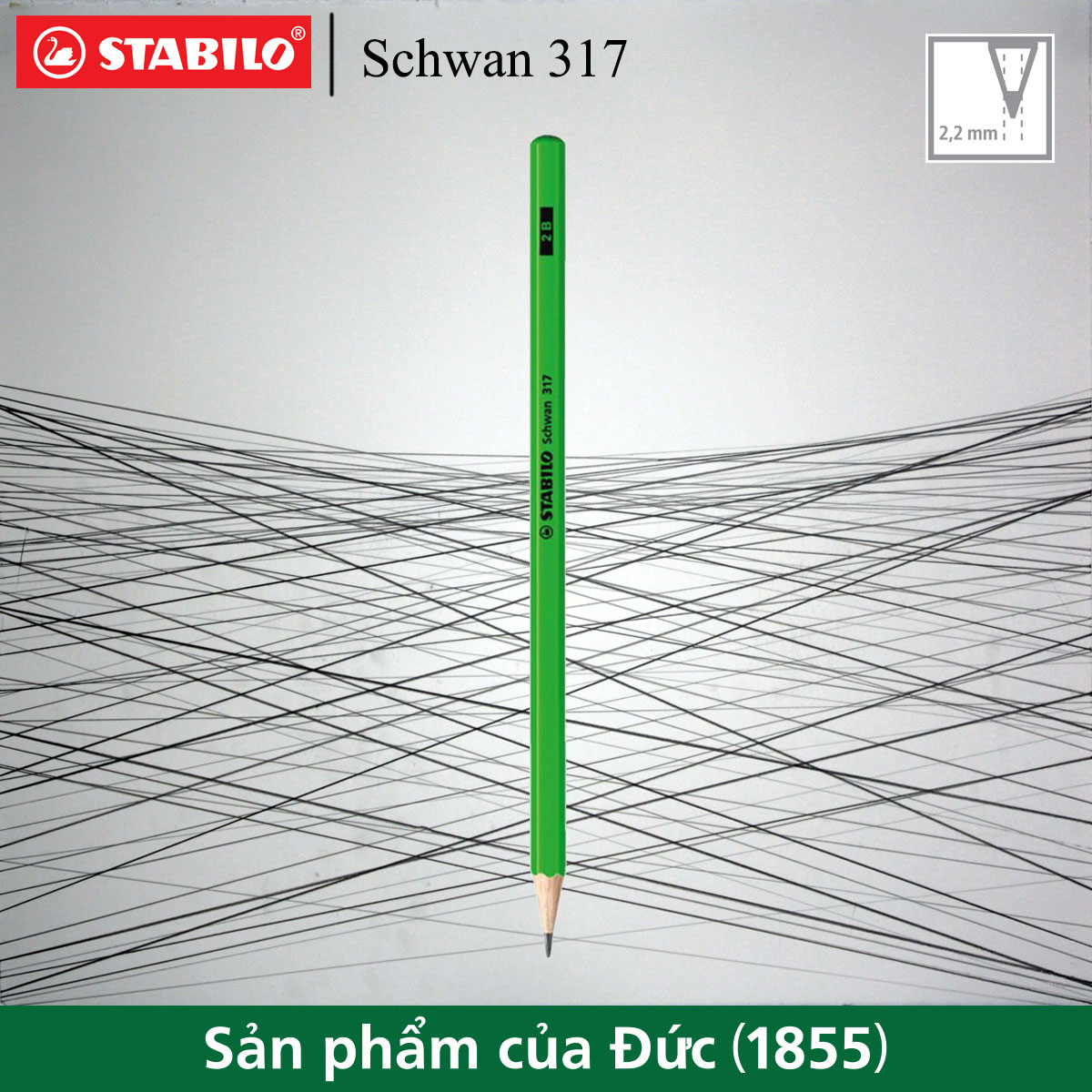 Bút chì gỗ STABILO Schwan 317 (PC317-2B)