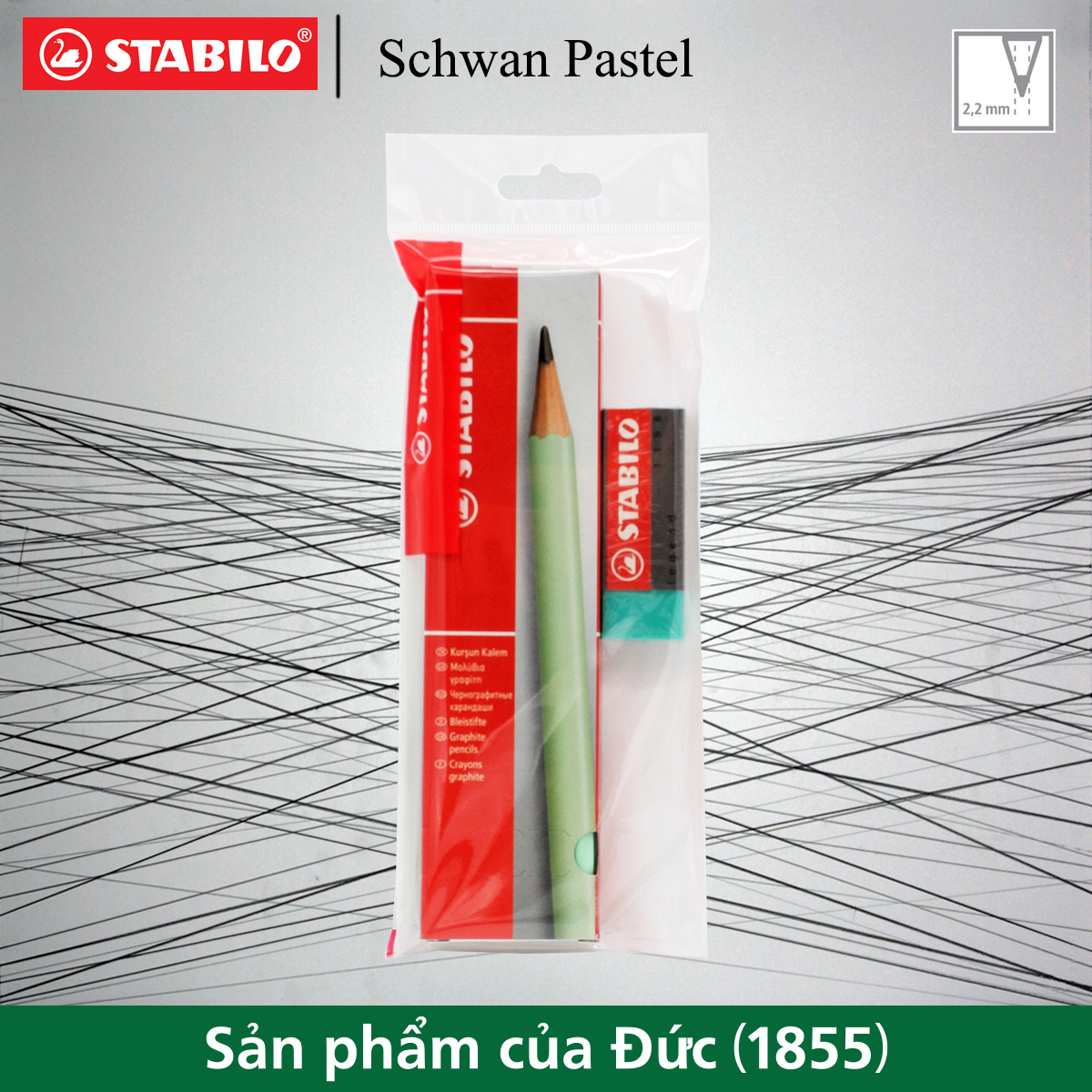 Bộ 12 bút chì gỗ STABILO Schwan Pastel 421 2B (hộp)
