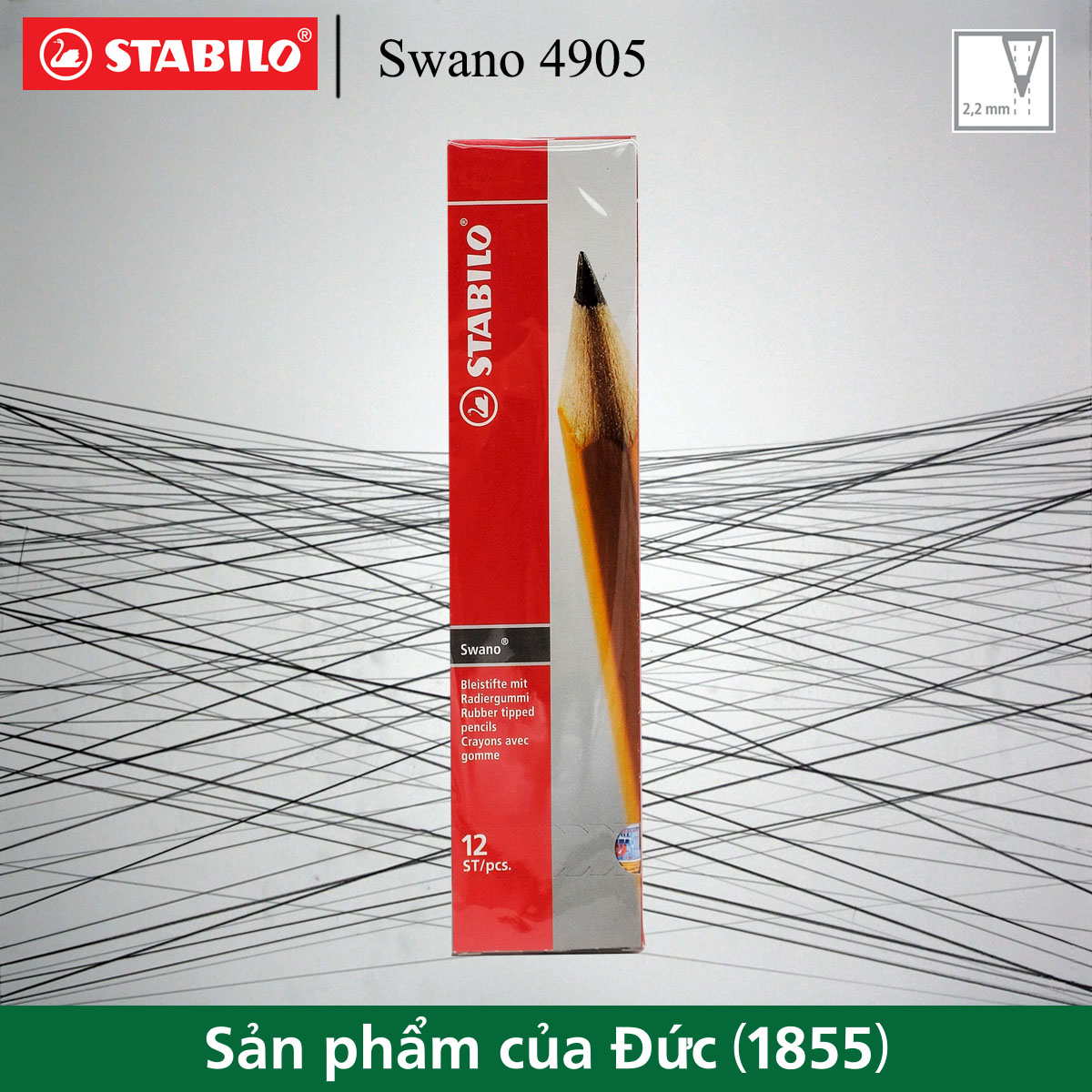 Hộp 12 bút chì gỗ STABILO Swano 4905 HB