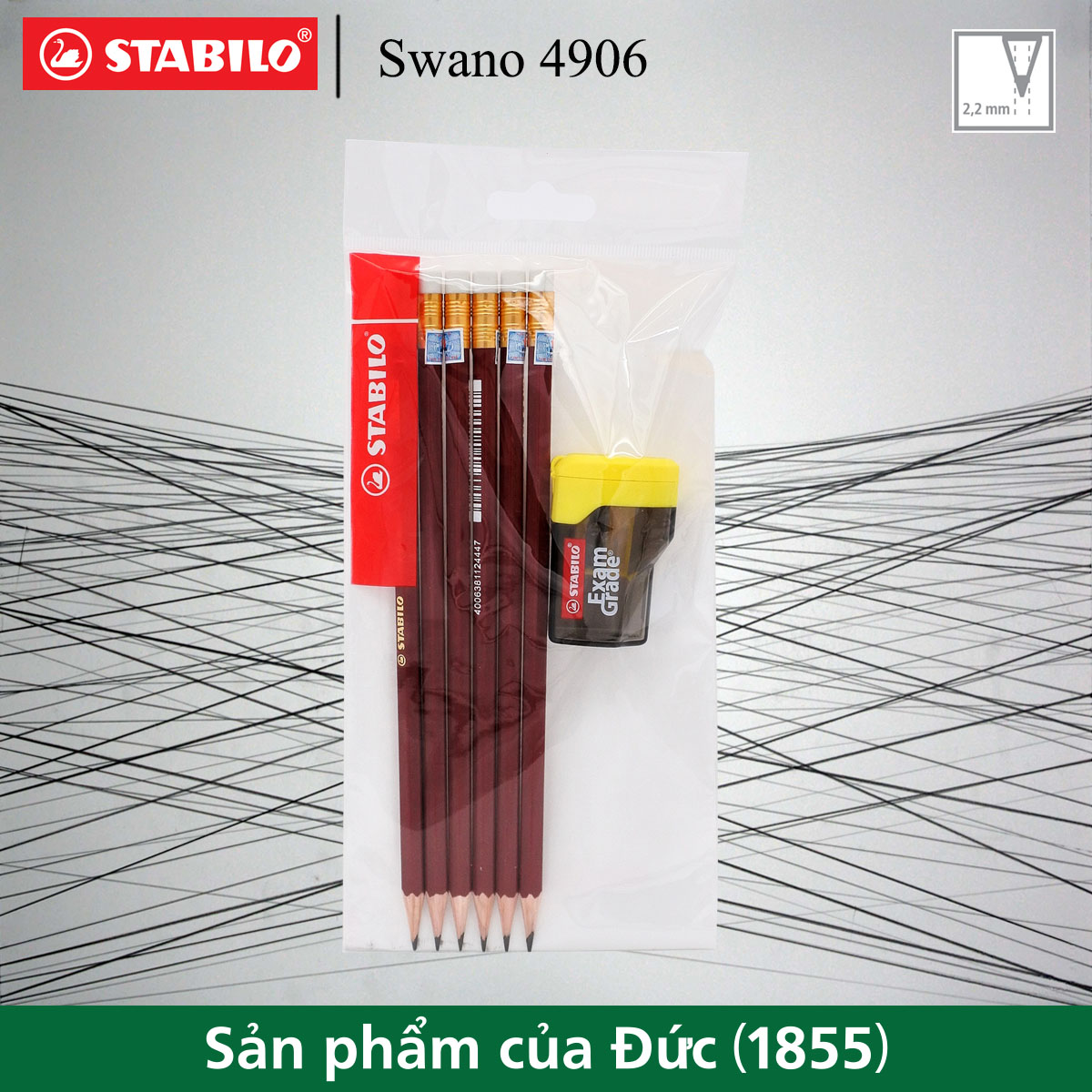 Bộ 6 bút chì gỗ STABILO Swano 4906 HB