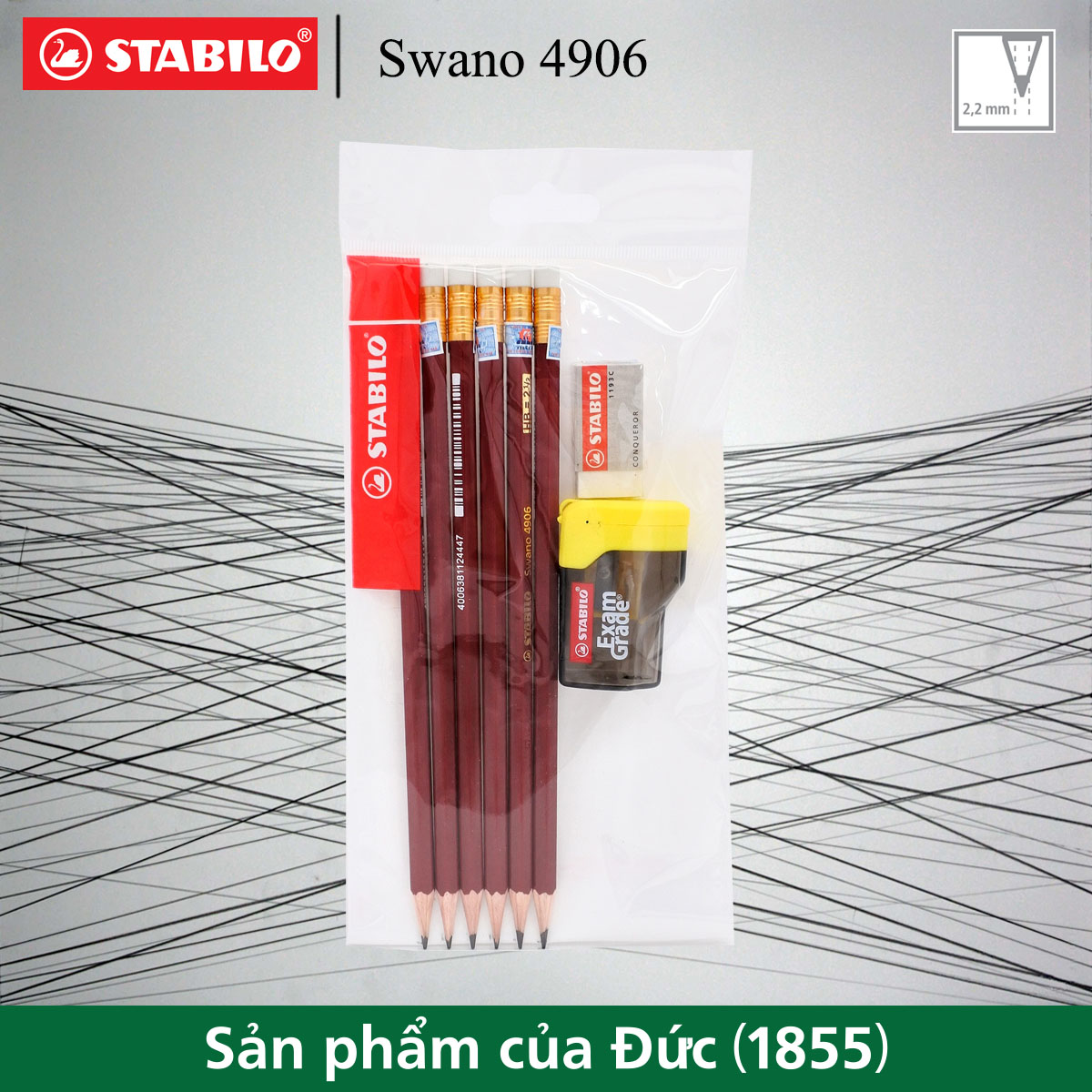 Bộ 6 bút chì gỗ STABILO Swano 4906 HB