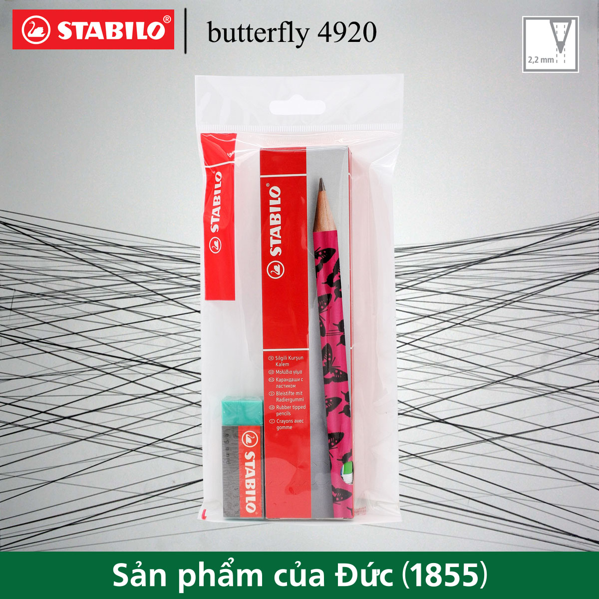 Hộp chì gỗ STABILO butterfly 4920 12 cây