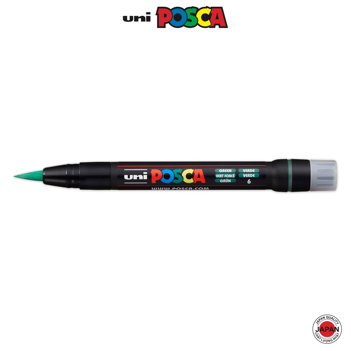 Bút nghệ thuật UNI POSCA ĐẦU CỌ, XANH LÁ (PCF06)