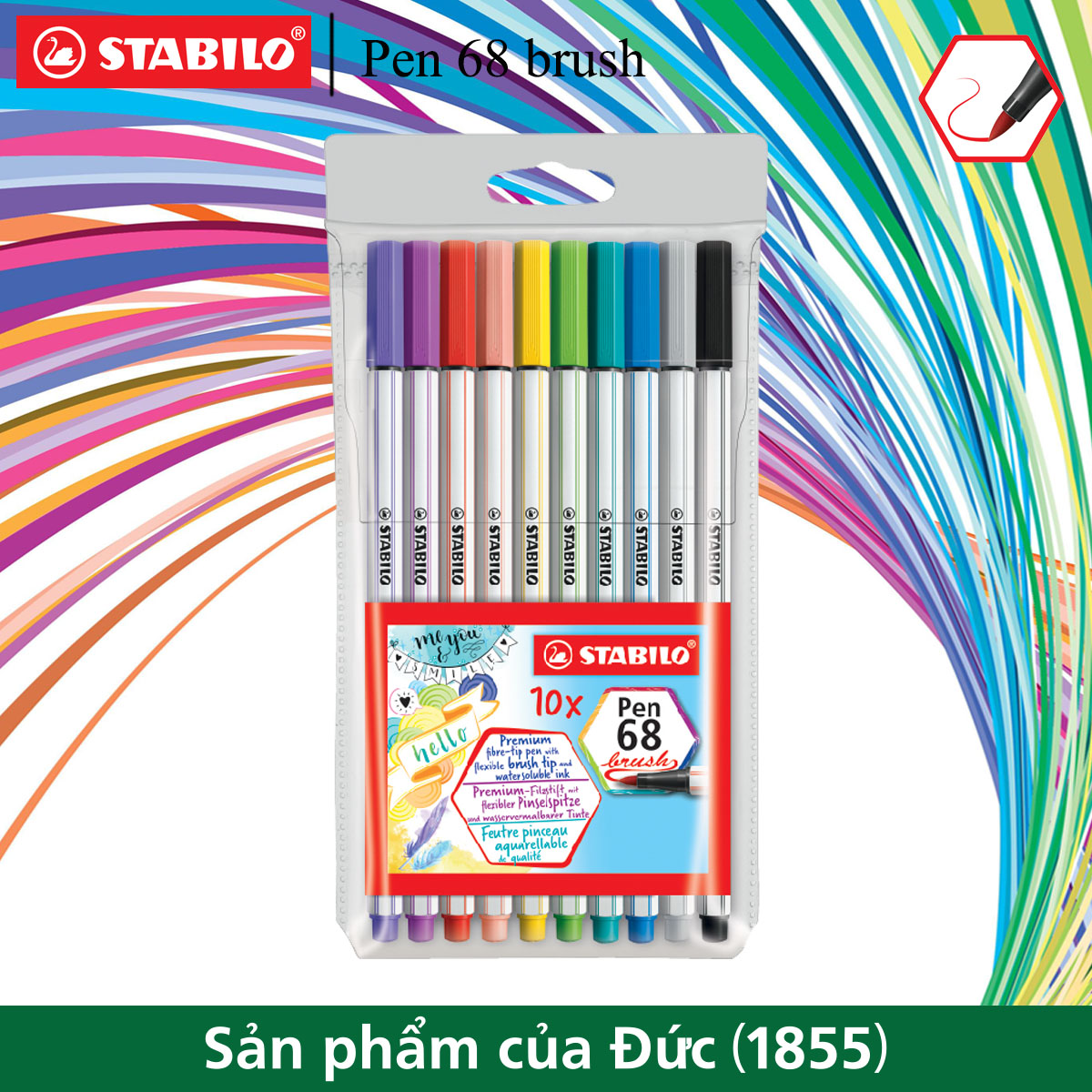 Bộ bút lông màu STABILO Pen 68 brush (10 màu)