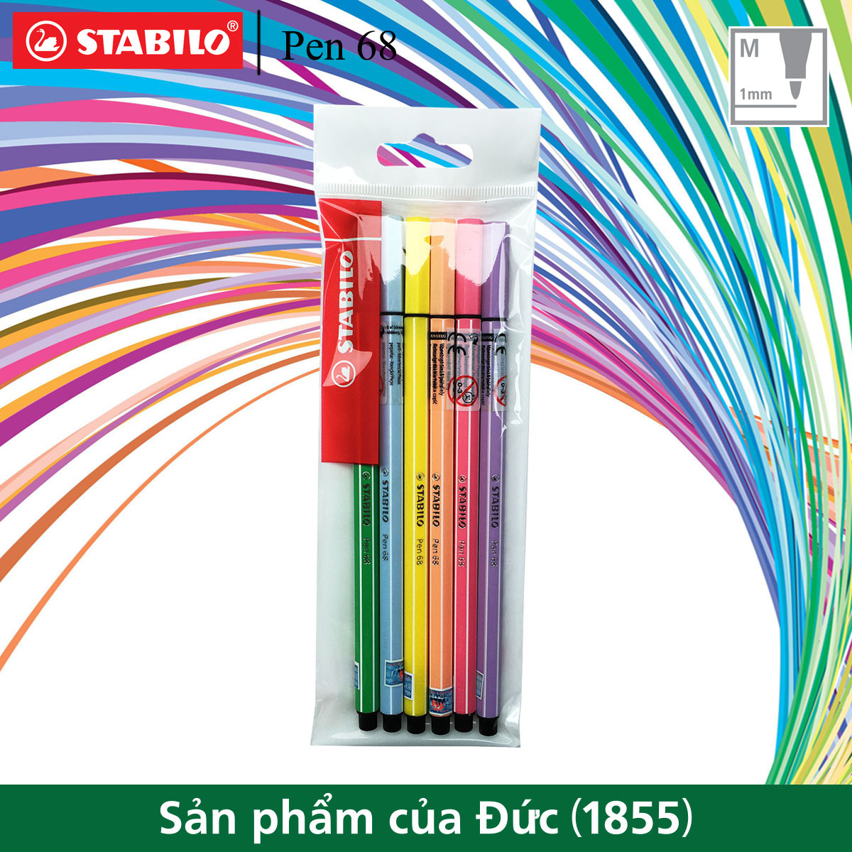 Bộ 6 Bút lông màu STABILO Pen68 1.0mm
