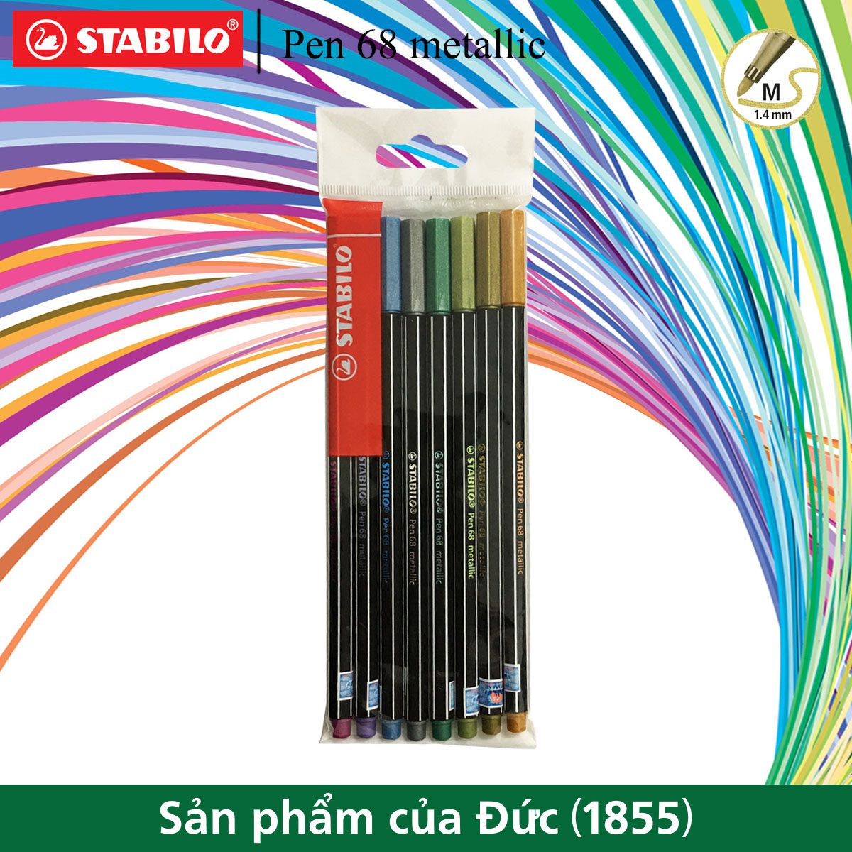Bộ 8 bút lông nhũ STABILO Pen 68 metallic