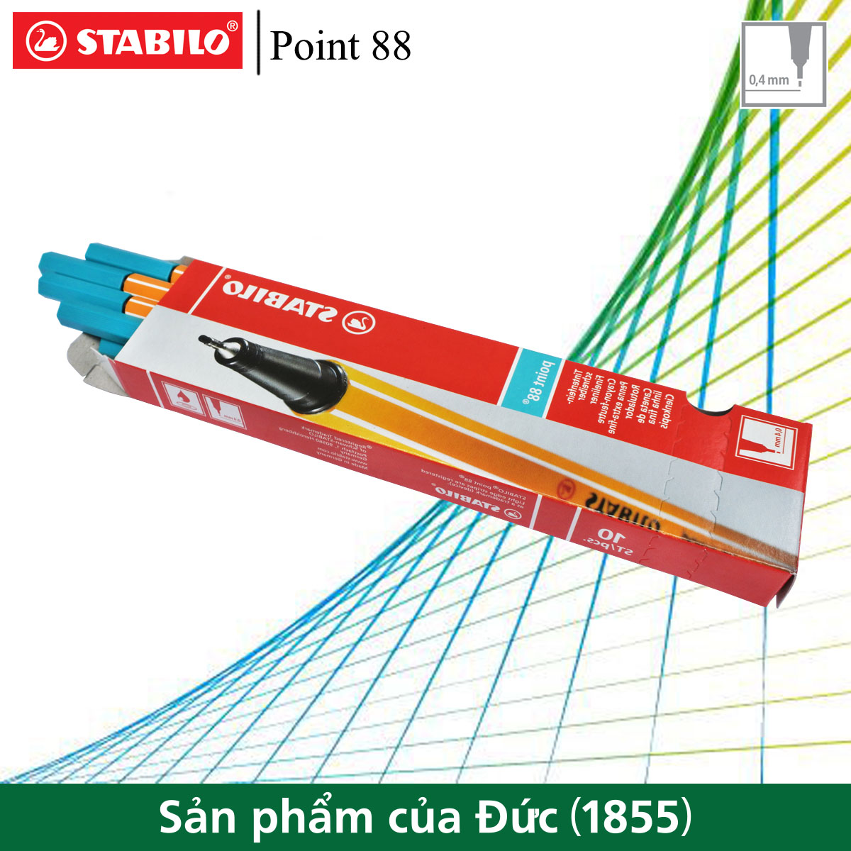 Hộp 10 Bút kim STABILO point 88 0.4mm