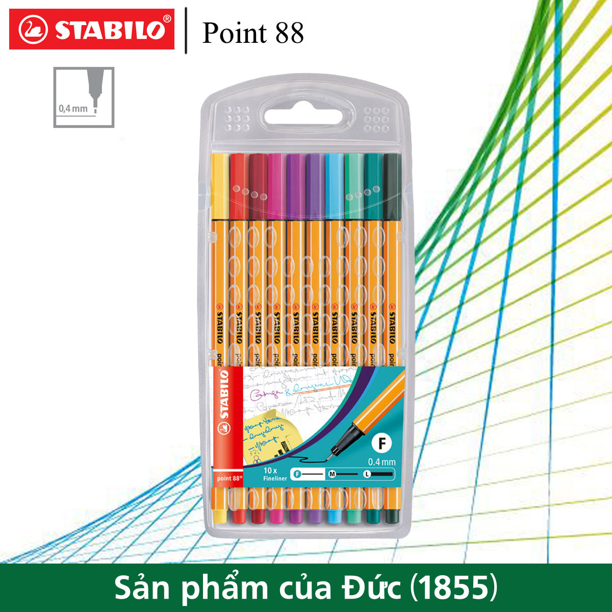 Bộ 10 bút kim STABILO Point 88 0.4mm