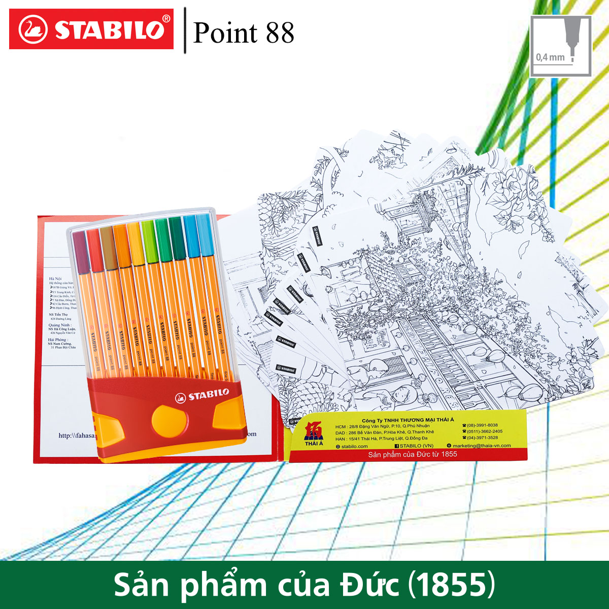 Bộ 20 bút kim STABILO Point 88 0.4mm