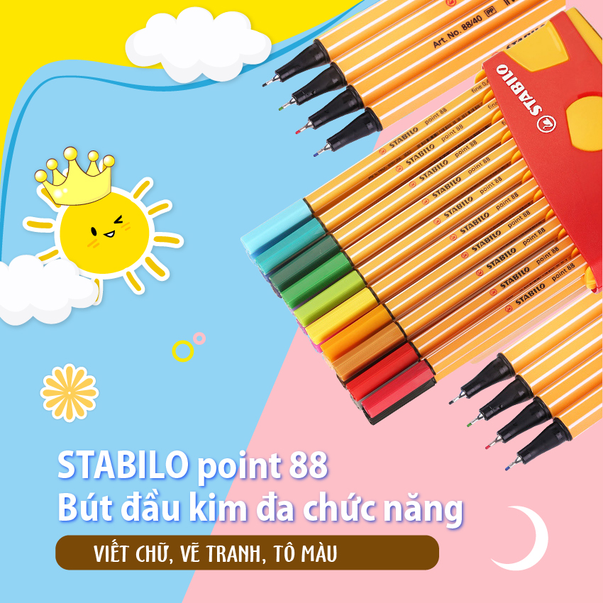 Bộ 17 bút kim STABILO Point 88 0.4mm