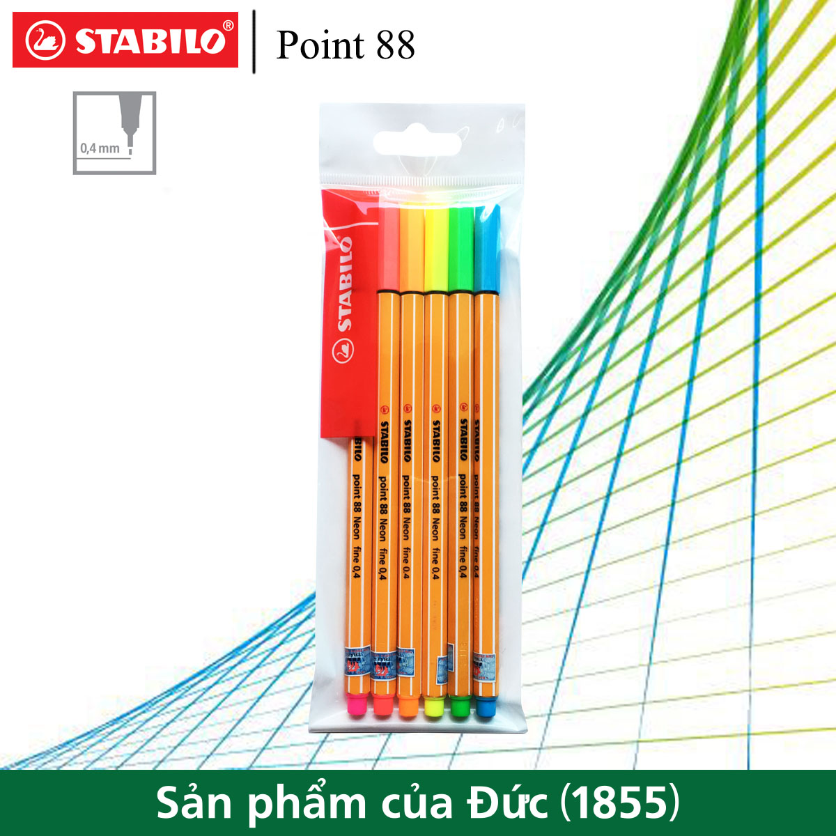 Bộ 6 bút kim STABILO Point 88 0.4mm