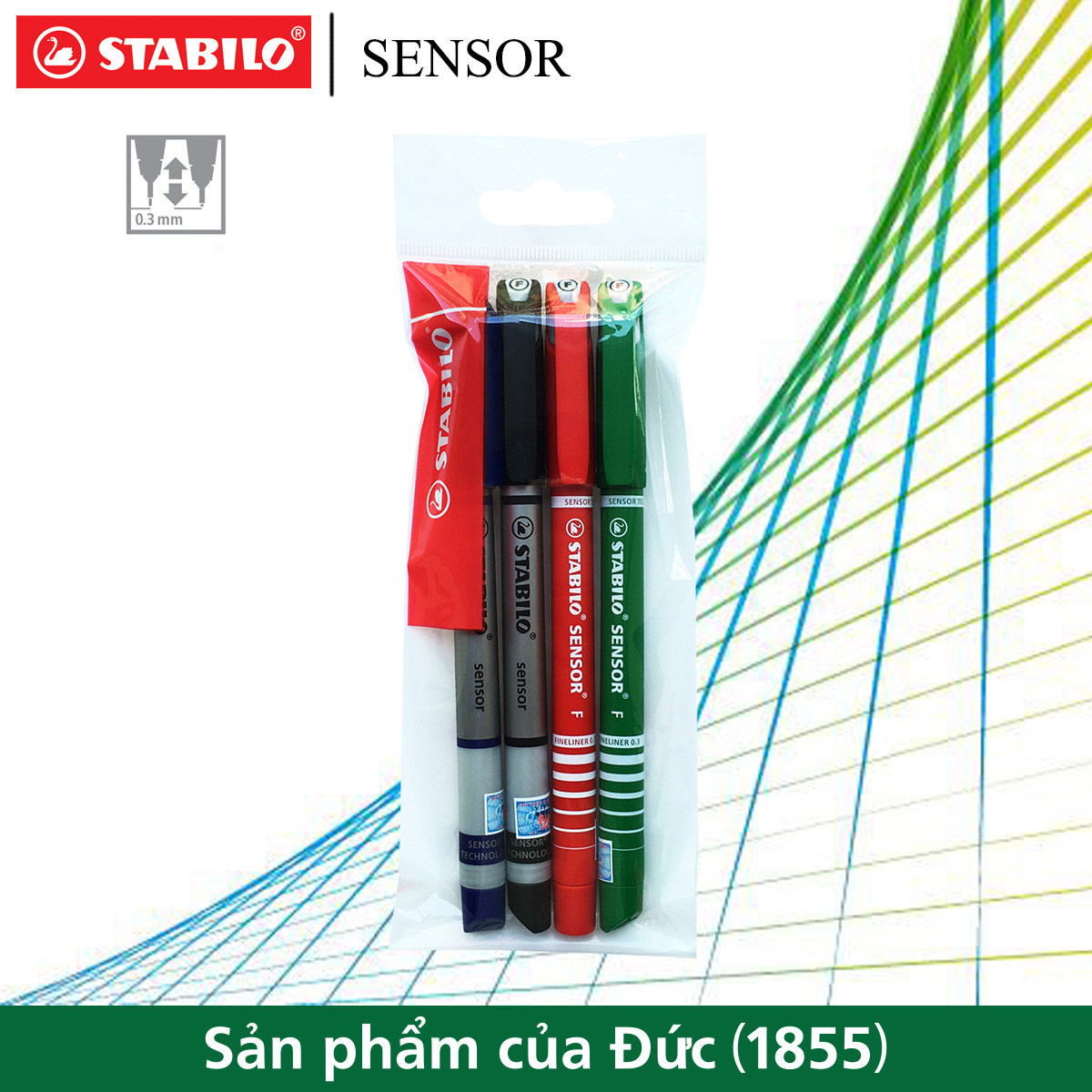 Bộ 4 bút kim STABILO SENSOR F 0.3mm