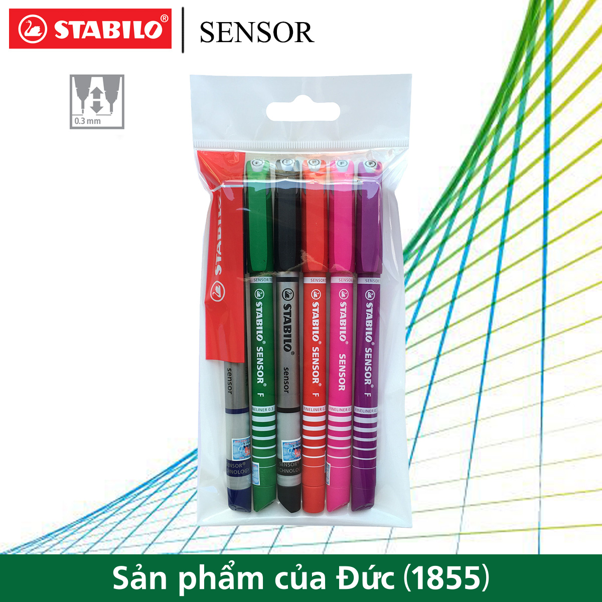 Bộ 6 bút kim STABILO SENSOR F 0.3mm