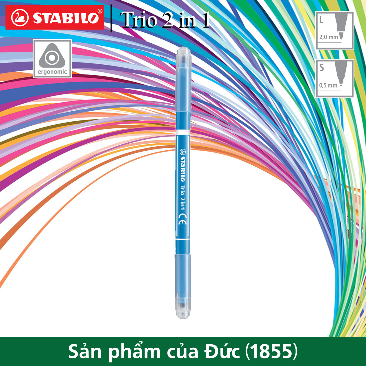 Bút lông màu 2 đầu STABILO Trio 2 in 1 (TR223)