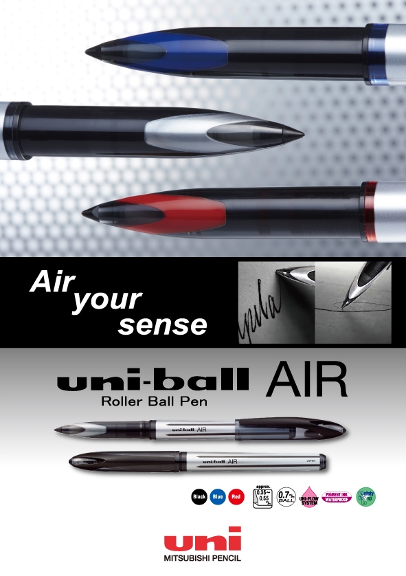 Bộ 3 bút bi gel Uniball Air 0.7mm UBA188L