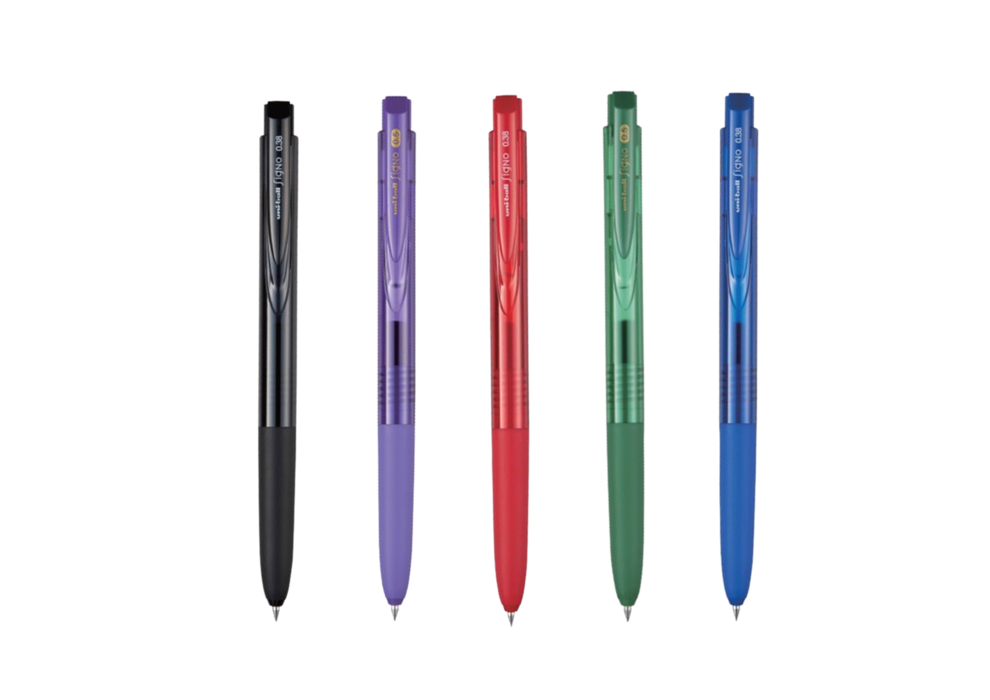 Bộ 5 bút bi bấm gel Uni-ball Signo UMN-155 0.5mm