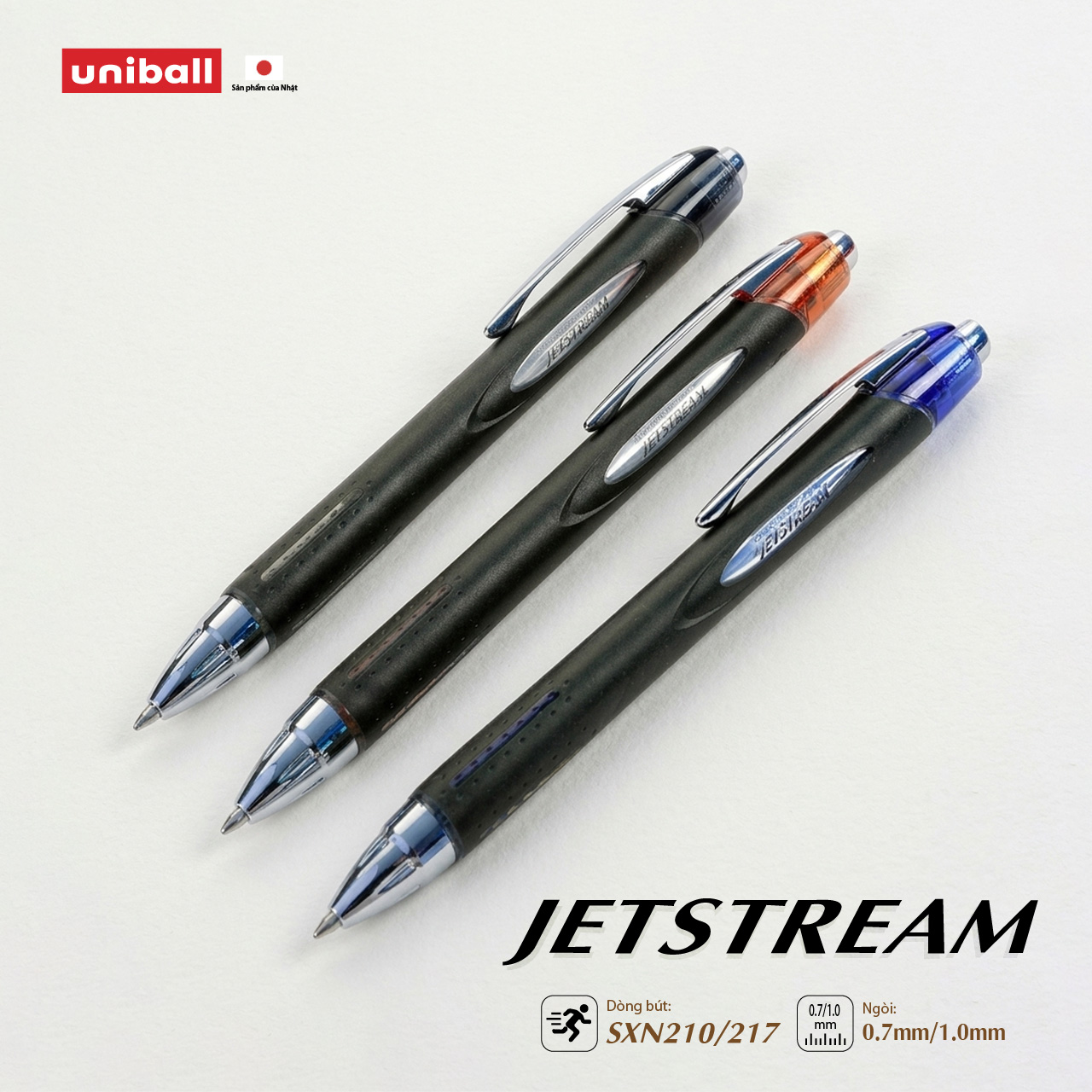 Bộ bút bi UNI JETSTREAM (SXN210/217) + Ruột nét 0/7/1.0mm