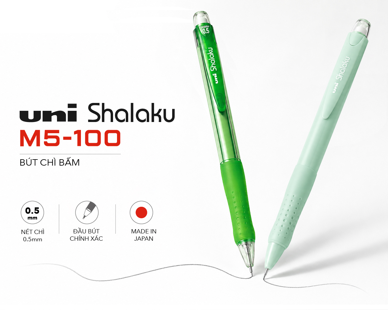 Bút chì bấm Uni Shalaku Sharp M5-100 0.5mm
