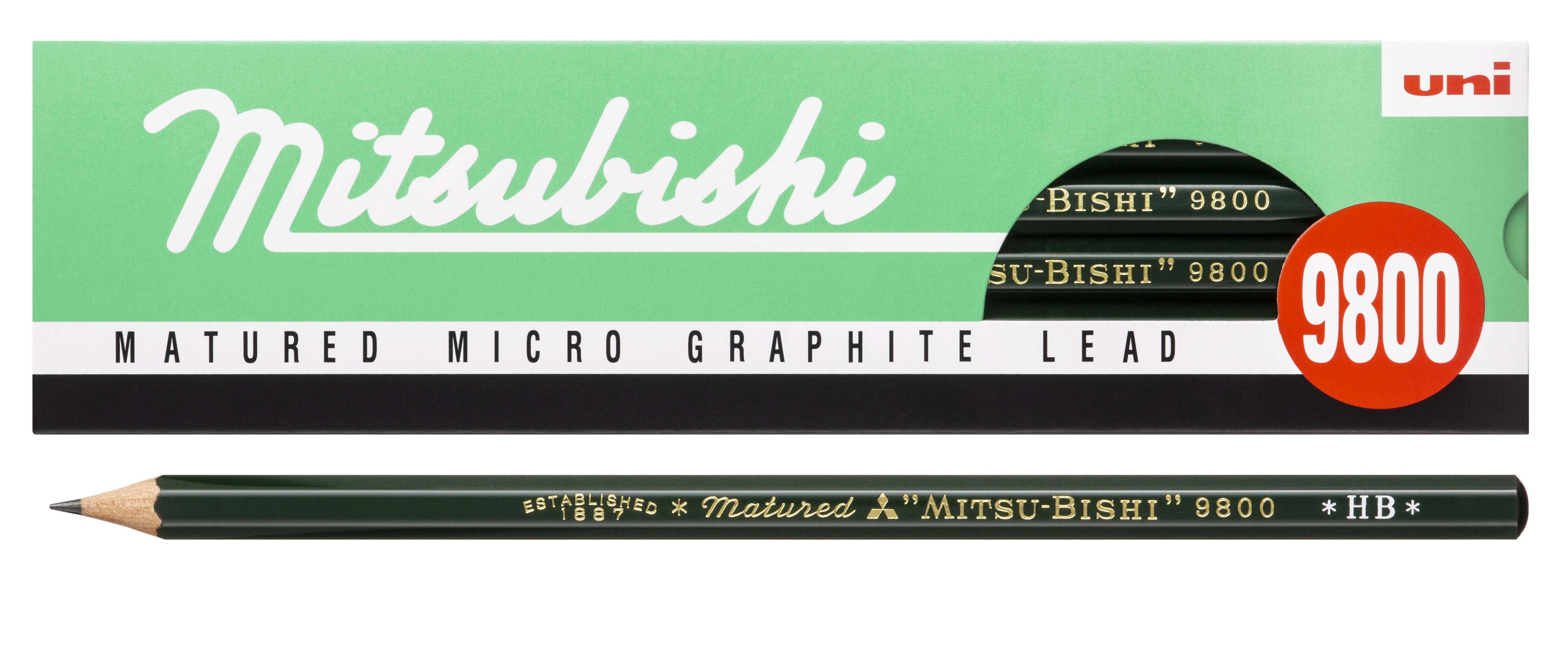 Bộ bút chì gỗ thiết kế Mitsubishi (9800DX) nét 1B-8B