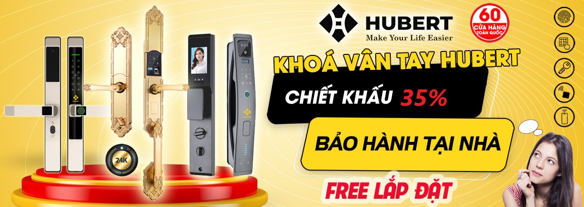 Khóa Vân Tay Hubert Chính Hãng | CK 35% | Miễn Phí Lắp Đặt | Thế Giới Khoá Thông Minh