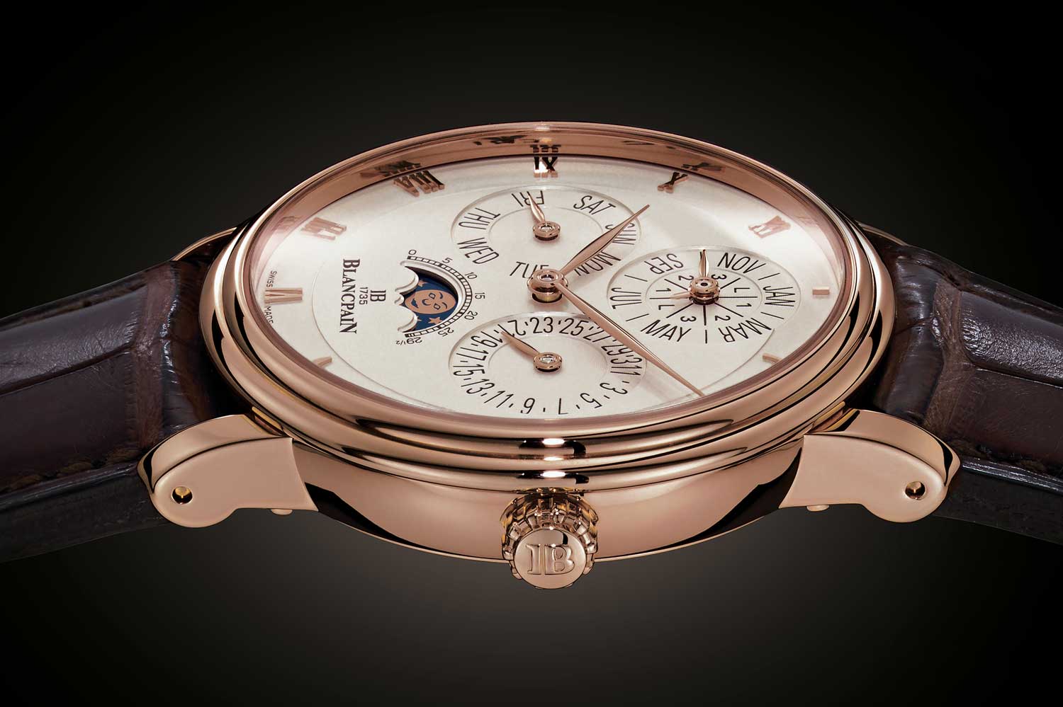 Blancpain Villeret Quantième Perpetual chiếc đồng hồ với thiết kế gọn gàng
