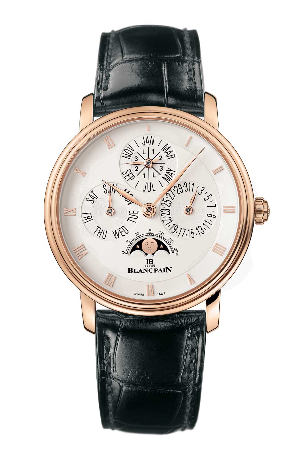 Blancpain Villeret Quantième Perpetual chiếc đồng hồ với thiết kế gọn gàng