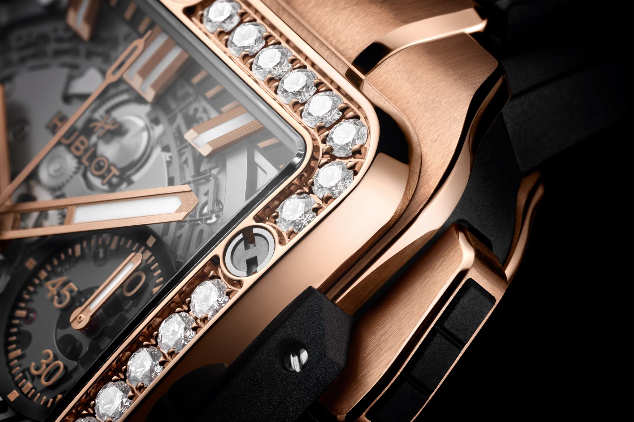 Đồng hồ Hublot Square Bang Unico King Diamons Gold