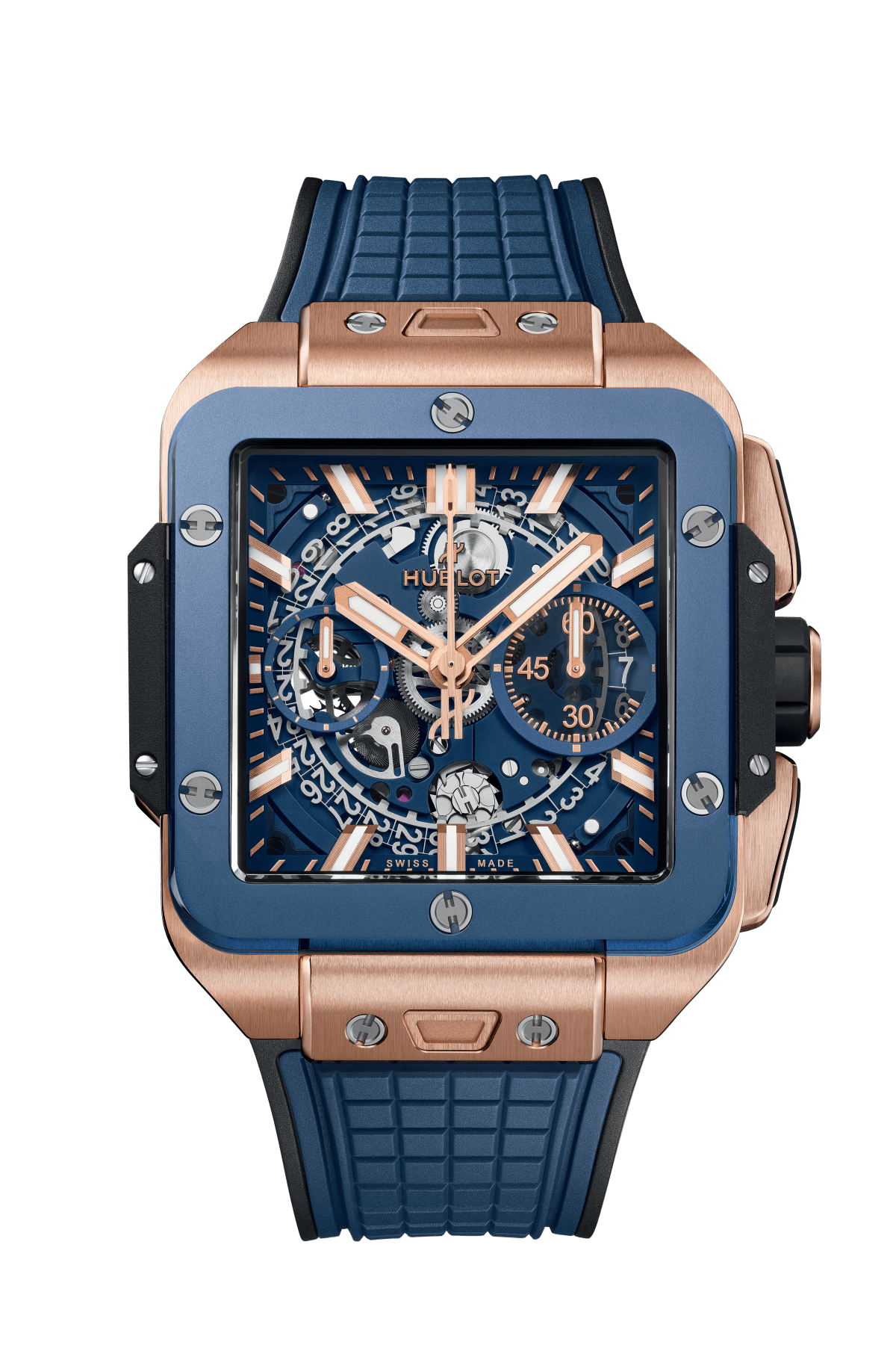 Đồng hồ Hublot Square Bang Unico King Gold Blue Ceramic