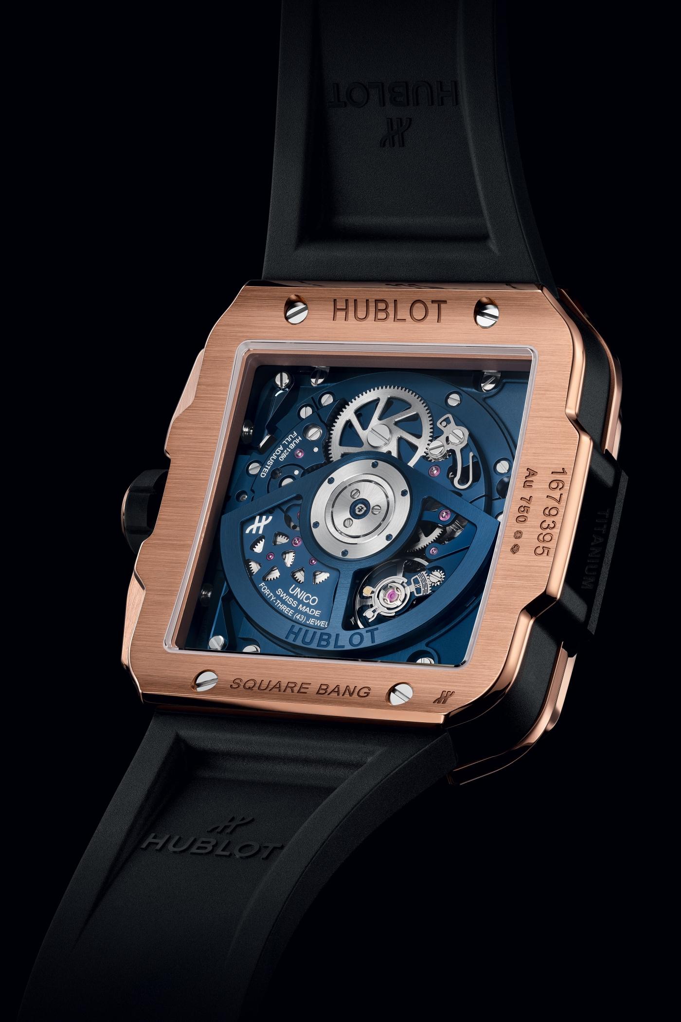 Đồng hồ Hublot Square Bang Unico King Gold Blue Ceramic