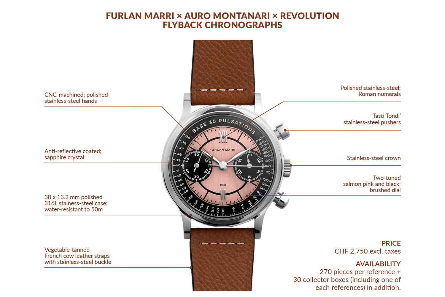 Đồng hồ Furlan Marri × Auro Montanari Flyback Chronograph