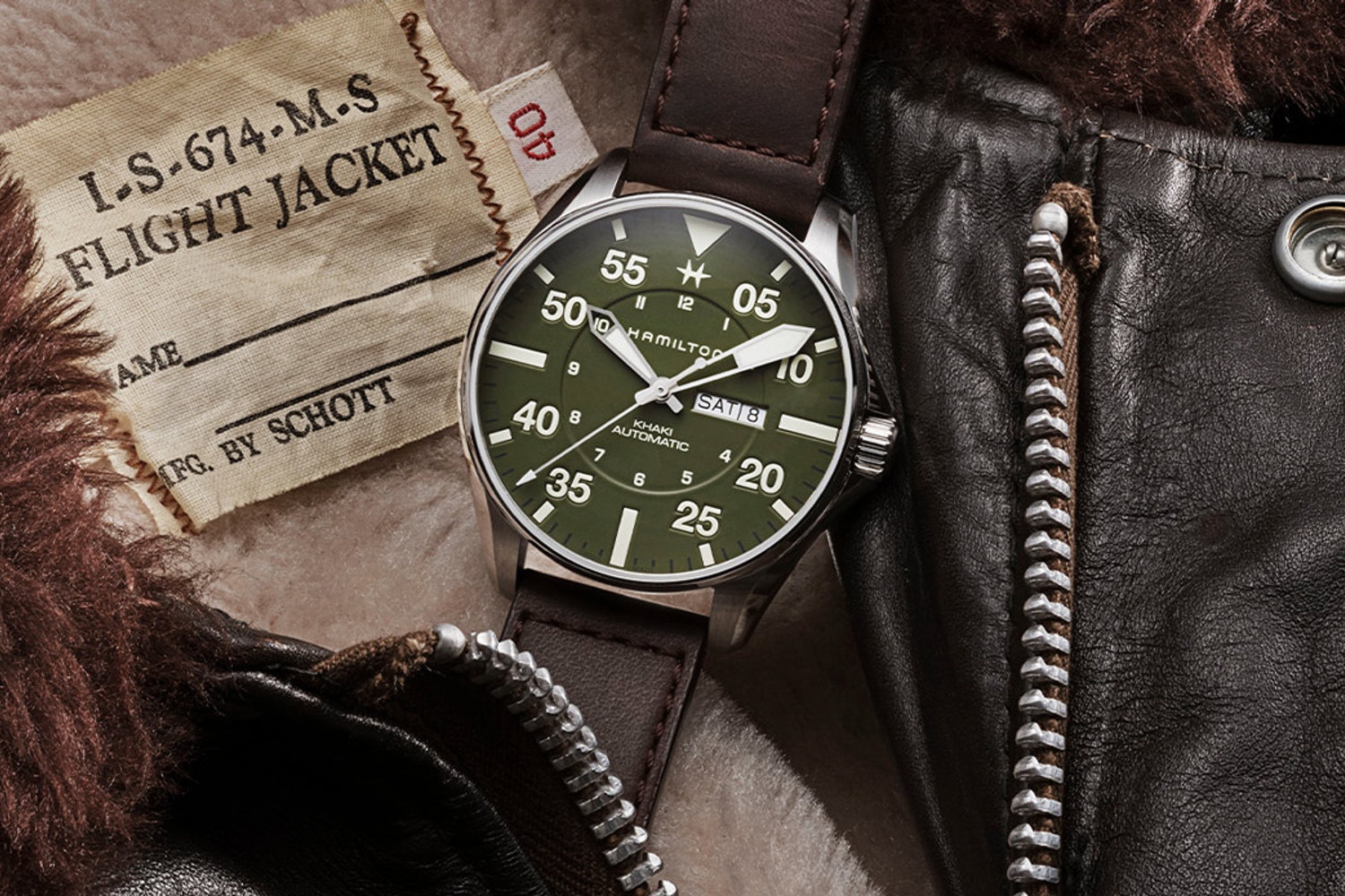 Đồng hồ Hamilton Khaki Pilot Schott NYC