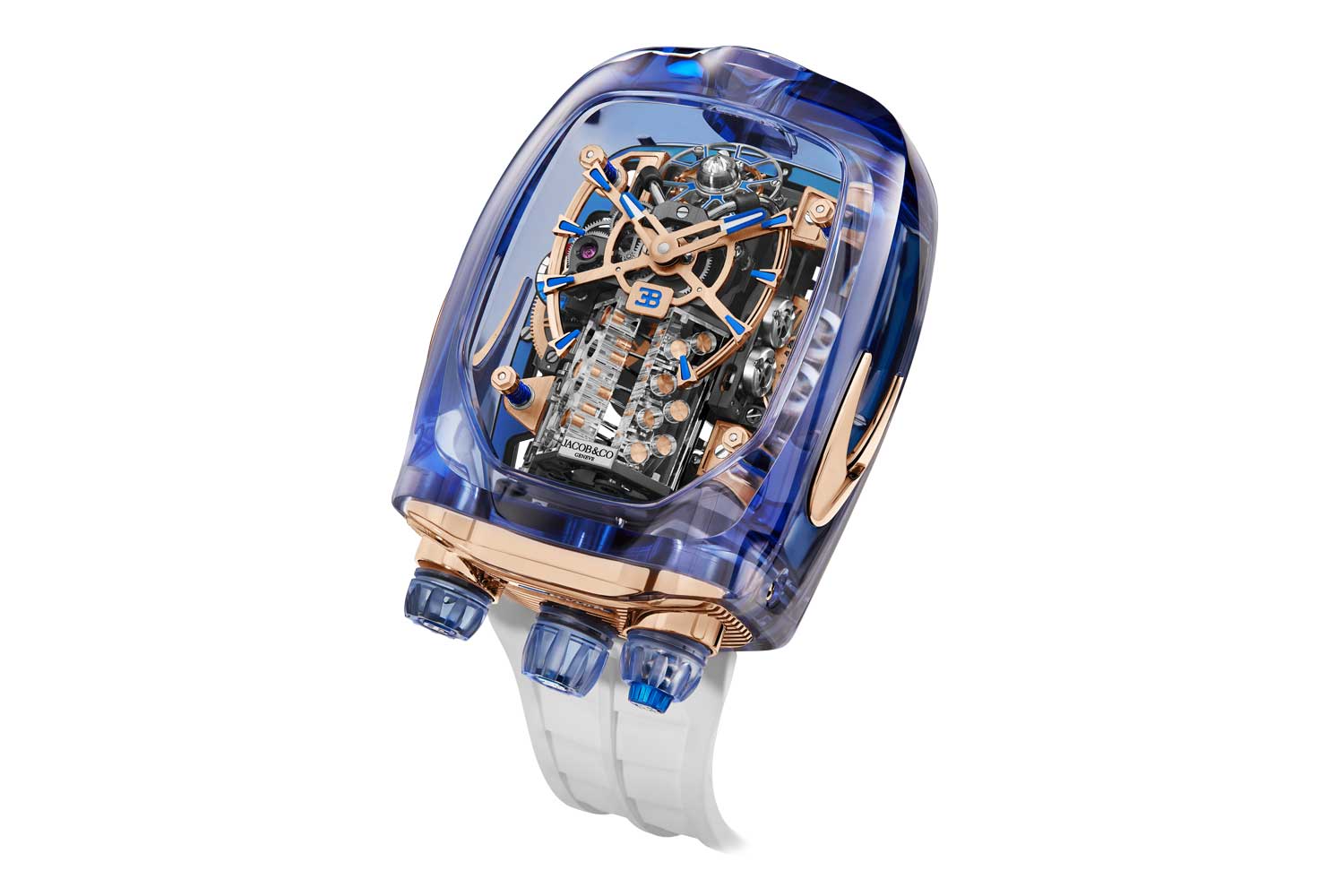 Đồng hồ Jacob & Co Bugatti Chiron Tourbillon Blue Sapphire Crystal