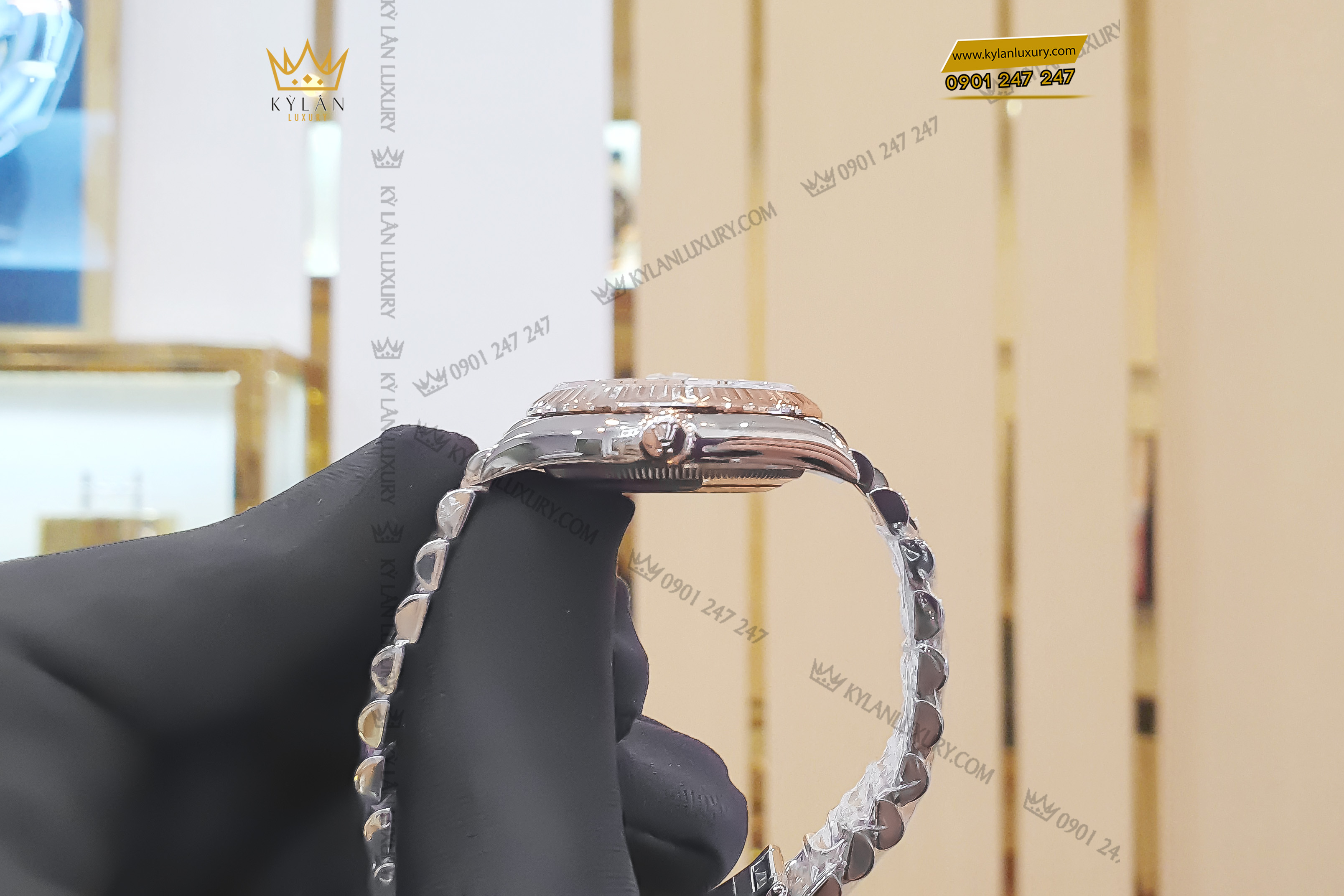 Kỳ Lân Luxury dong ho rolex datejust 31 278271 0030 mat so ghi xam coc so la ma nam kim cuong 3 Đồng hồ Rolex Datejust 31 278271-0030 mặt số ghi xám cọc số la mã nạm kim cương