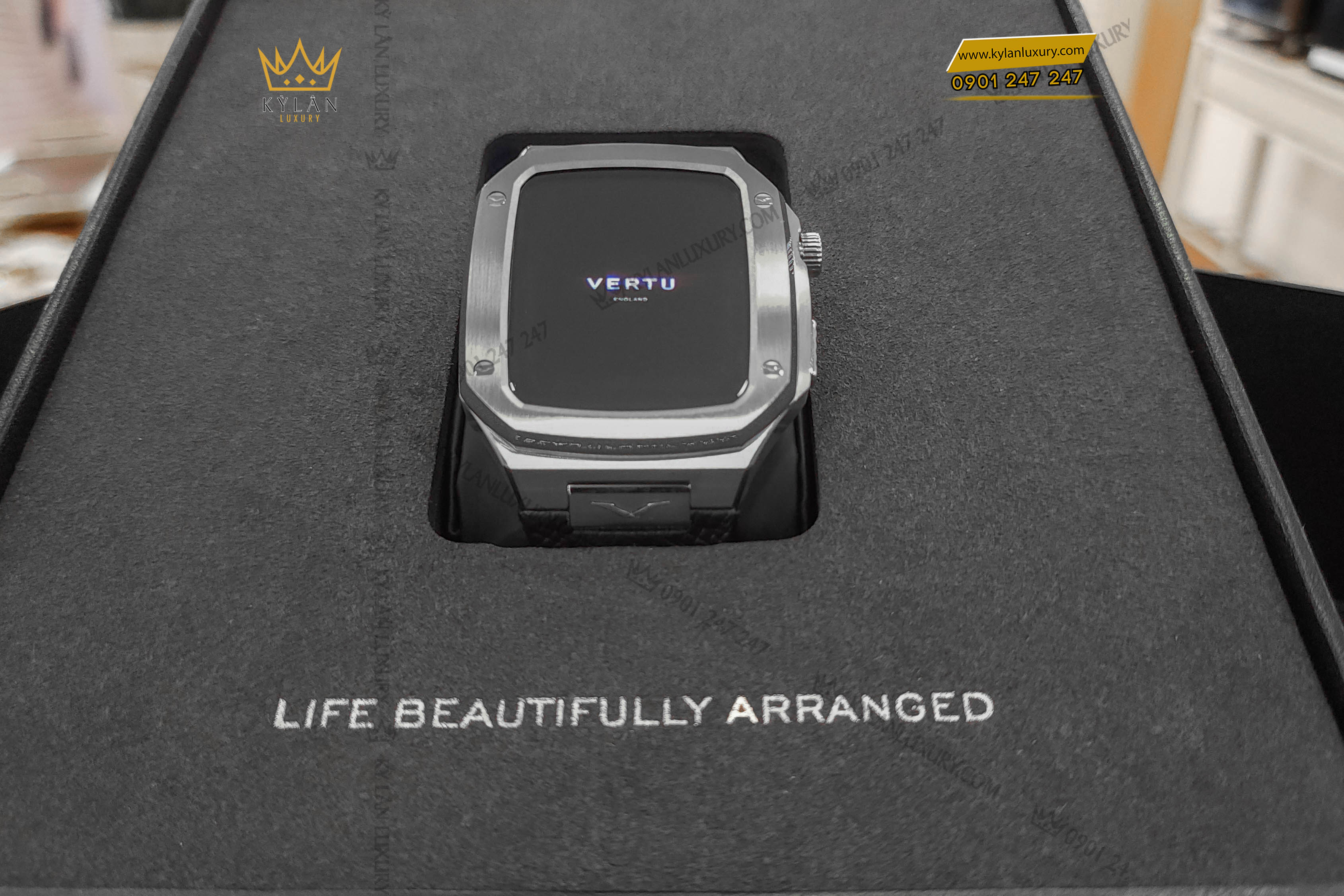 Metawatch Watch Đồng hồ Vertu MetaWatch Stainless Steel Black Calf | Kỳ Lân Luxury