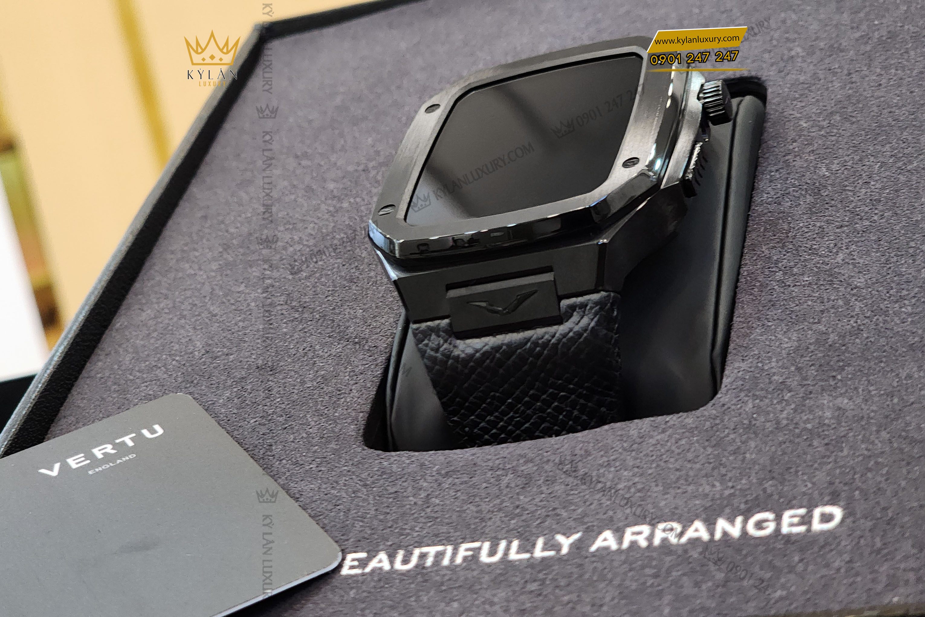 Metawatch Frame Đồng hồ Vertu MetaWatch Stainless Steel Black Calf | Kỳ Lân Luxury
