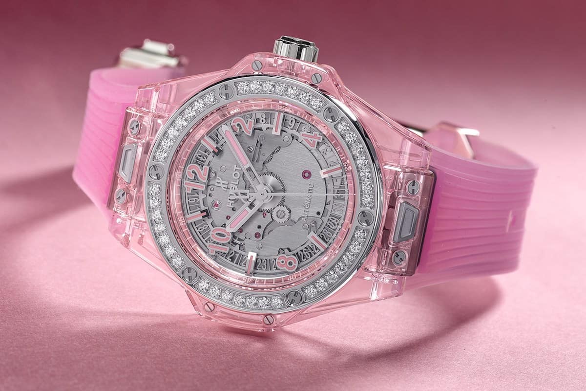 Hublot Big Bang One Click Pink Sapphire Diamonds siêu phẩm đồng hồ cho tiểu thư thích màu hường.