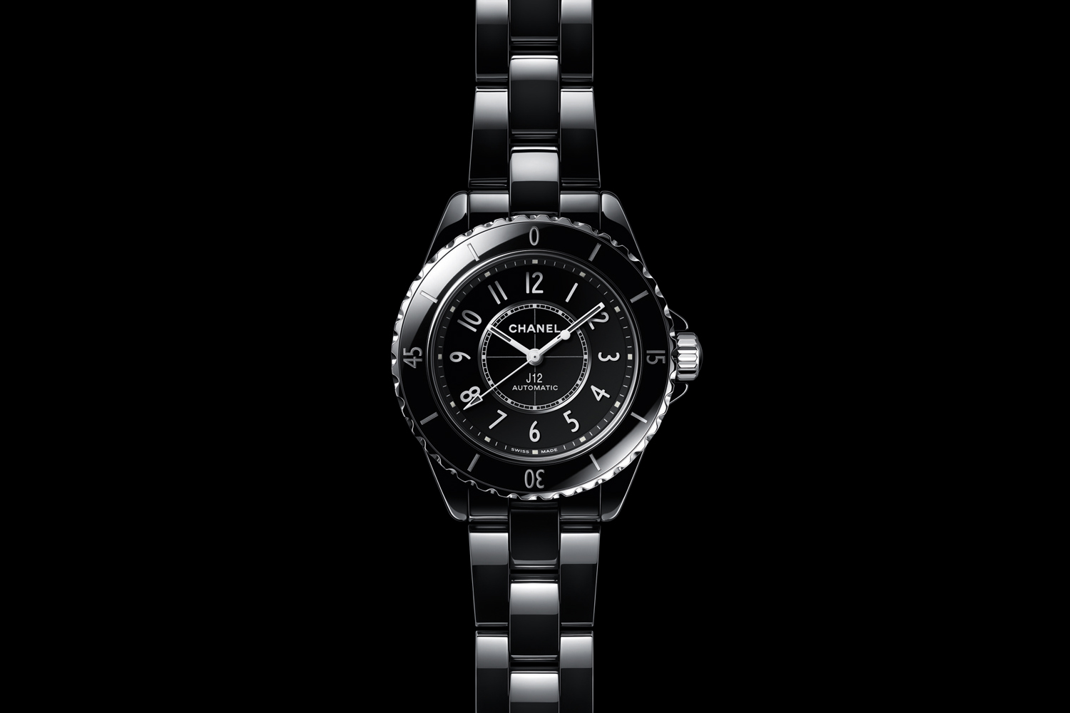 Chanel J12 H0949 Black Ceramic 33mm Double Row Diamond Bezel WatchRARE  MIDSIZE  eBay