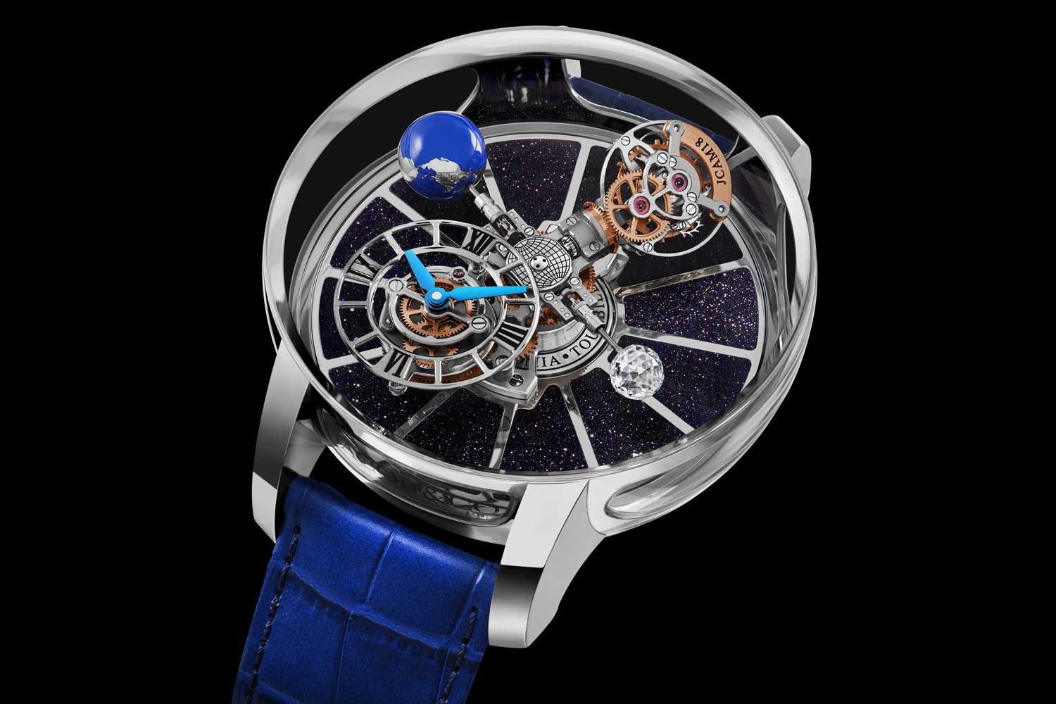 Đồng hồ Jacob & Co. Astronomia Tourbillon và Epic X Black Titanium Bucherer Blue